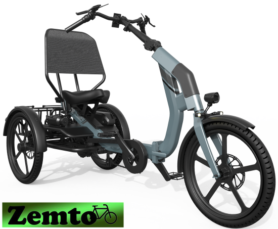 Elektro Dreirad Zemto-CHILL , 48V, 644 WH, 80 NM Grau-blau